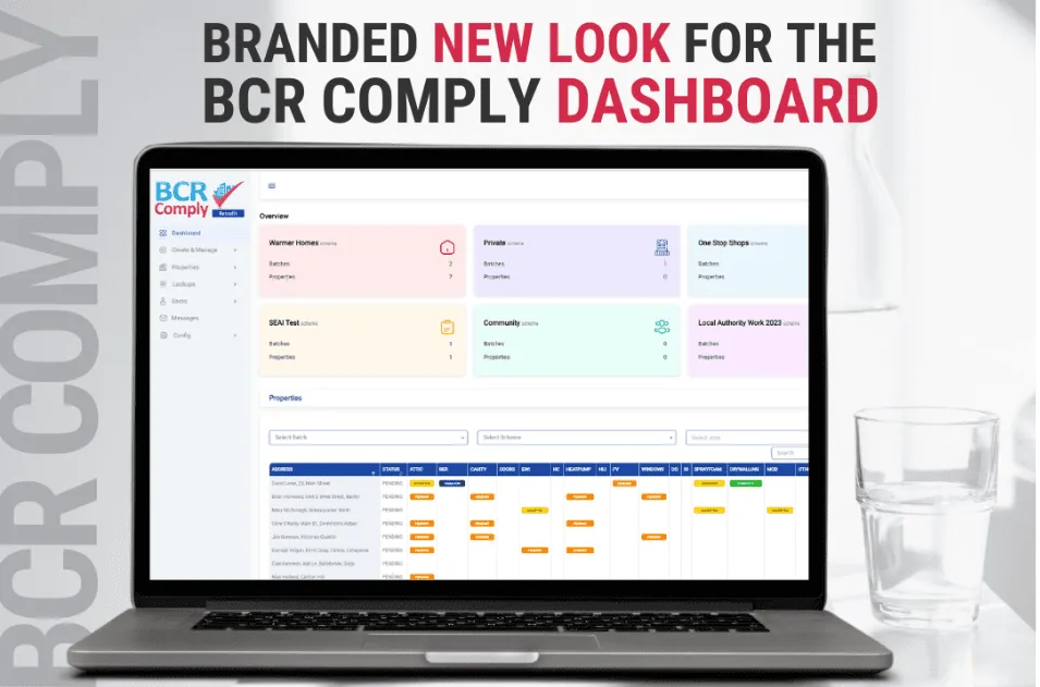 BCR Comply new dashboard design